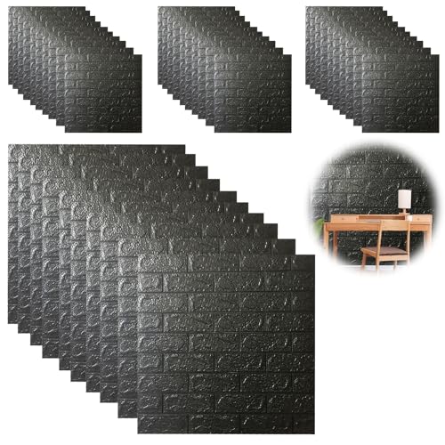 40 Stück 3D Wandpaneele Selbstklebend, 38 × 35 cm Selbstklebende Tapete Wandpaneele Wandfliesen, Steintapete, 3D Wall Panels, Wandverkleidung Steinoptik für Die Innen von QZQUFJ
