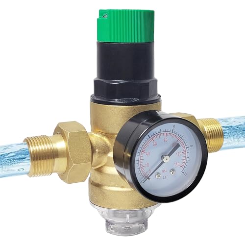 Druckminderer Wasser 1 Zoll Druckminderer DN 32, Druckminderer Wasser, Messing Wasserdruckminderer Überdruckventil für Regulierung des Wasserdrucks für Häuser Gebäude Fabriken von QZQUFJ