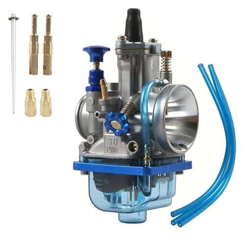 Für 2T 4T Für Koso Motocross Für Karb Roller ATV Rot Blau Für PWK24 26 28 30 34 Mm Motorrad Vergaser Dirt Bike Mit Power Jet vergaser dichtungen reparatursatz(BLUE-PWK30) von QZQXEMEDQ