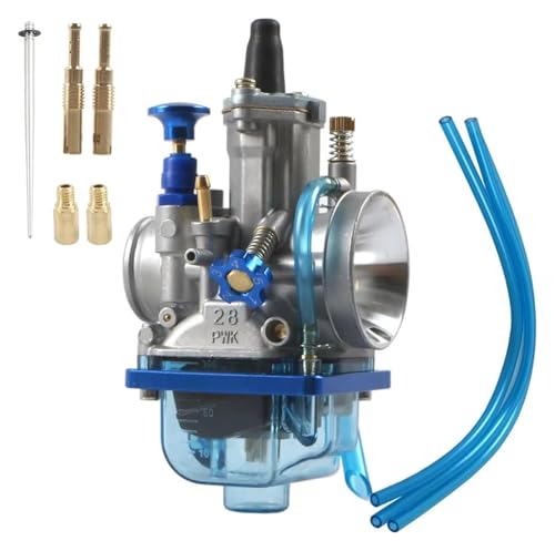 Für Koso Motocross Für Karb Roller ATV Für 2T 4T Für PWK24 26 28 30 34 Mm Motorrad Vergaser Dirt Bike Carb Mit Power Jet vergaser dichtungen reparatursatz(BLUE-PWK28) von QZQXEMEDQ