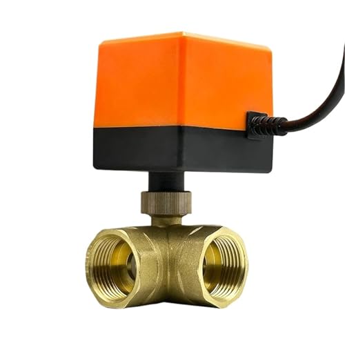 1/2 "3/4" 1 "2" Dreiwege-Motorkugelhahn 220 V 12 24 3-Draht-2-Punkt-Steuerung Elektrischer Messingkugelhahn(1-1/2",220VAC) von QZROPXOH