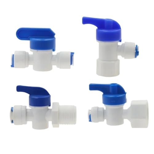 1 stücke 1/4 "3/8" OD Schlauch 1/2 "BSP Außengewinde Quick Connect Armaturen Kugelhahn Umkehrosmose Fitting(Blue Clip 1I4-10Pcs) von QZROPXOH