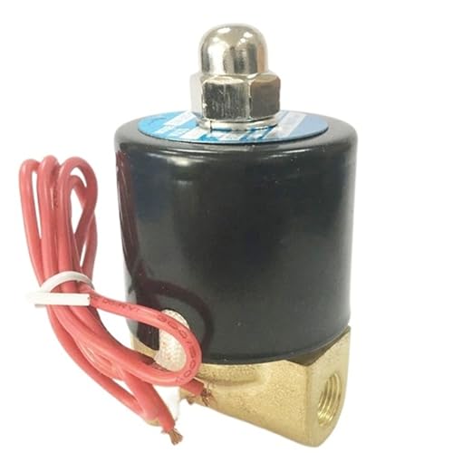 2-Wege-2-W-Kupferspulen-Wassermagnetventil Messing 1/8 1/4 3/8 Zoll Normalerweise geschlossen 2W025-06/08 2W040-10 Drahtanschlusstyp(1/4",DC12V) von QZROPXOH