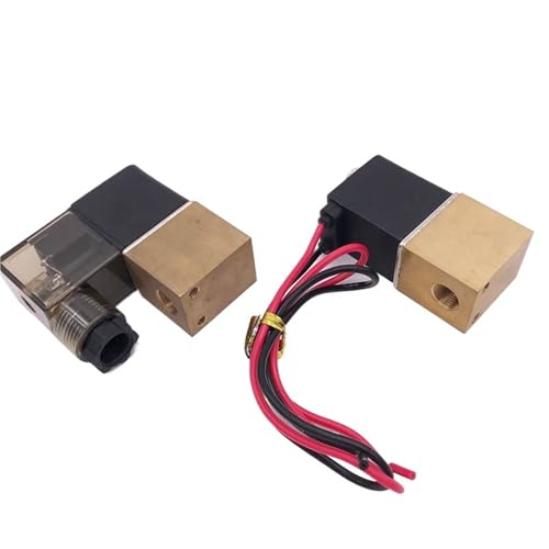 2-Wege-pneumatisches Messing-Wassermagnetventil 2V025-06/08 Anschluss 1/8 Zoll 1/4 BSP AC DC-Steckertyp Kleines Luftsteuerungs-Wasserventil(1/8",AC110V_WIRE LEAD TYPE) von QZROPXOH