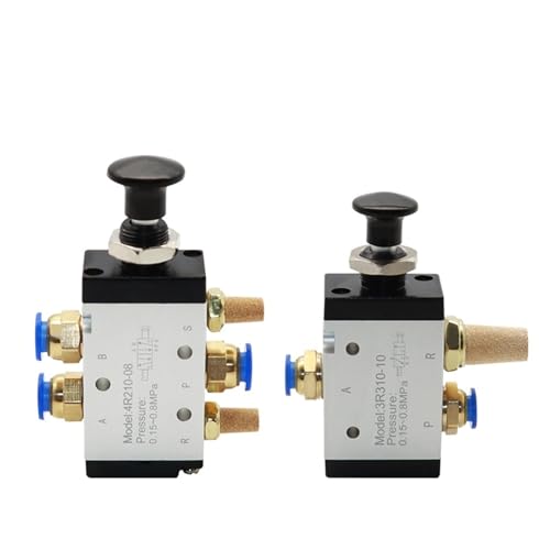 4R210-08 3R210-08 Manuelles Ventil 2-Wege 5-Position Push- und Pull-Pneumatikschalter des Wegeventils 4R310-10 3R310-10(3R310-10,With 6mm Fitting) von QZROPXOH