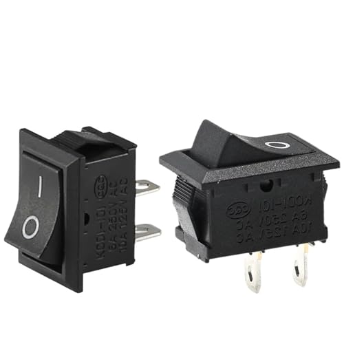 5 Stück Mini-Wippschalter 12 Volt EIN/Aus Kippschalter mit Kabel 6A/250V 10A/125V Elektrische Schalter for Heimwerker(Round Red) von QZROPXOH
