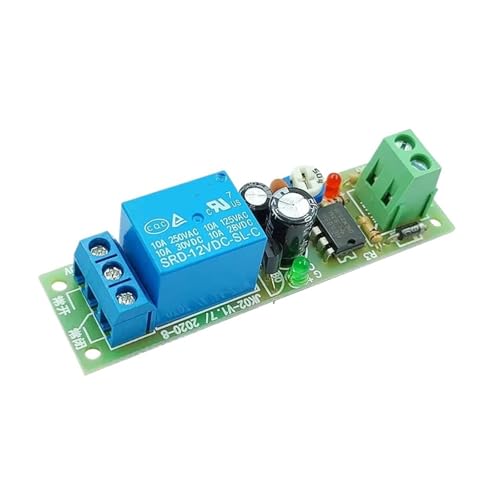 5 V/12 V/24 V einstellbares Zeitverzögerungsrelaismodul, 10 s – 200 s, monostabiler Trigger-Zeitschalter for Motor-/Pumpen-/Lichtsteuerung usw.(DC 12V 0-5S) von QZROPXOH