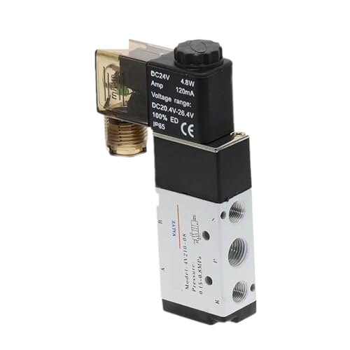 5-Wege-2-Positionen-Elektromagnetventil 4V210-08 1/4-Zoll-Anschlussgröße DC12V, 24V. AC110V, 220V, pneumatisches Teile-Luftregelventil(AC110V) von QZROPXOH