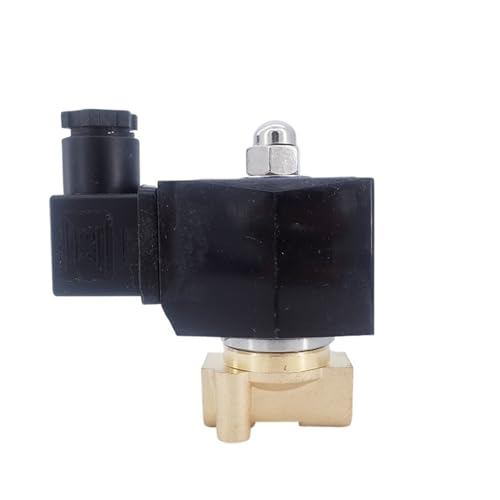 AC220V 24V DC 12V 2-Wege-Messing-Magnetventil 1bar bis 1/4 3/8 Zoll Normalerweise geschlossenes Magnetventil for Vakuumpumpen(3/8",DC12V) von QZROPXOH