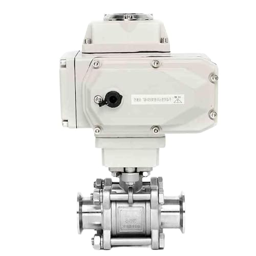 DN32 Φ38 Motorisiertes Kugelventil aus Edelstahl mit hoher Plattform, 220 VAC, Tri-Clamp-Ferrule-Typ, elektrische Kugelventile(24VDC) von QZROPXOH