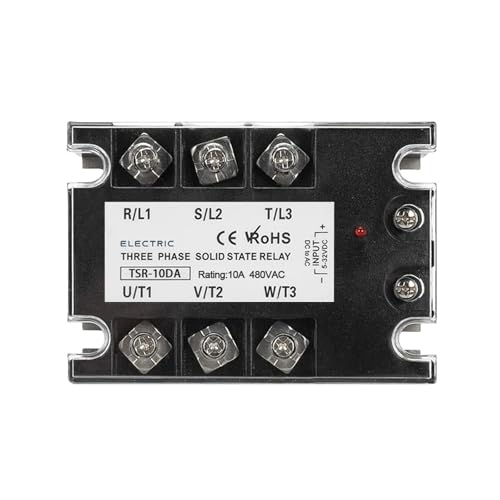 Dreiphasiges DC-Steuer-AC-Halbleiterrelaismodul SSR 10A 25A 40A 60A 80A 100A 120A 150/200A SSR 5-32VDC bis 24-480VAC Kühlkörper(TSR-120DA) von QZROPXOH