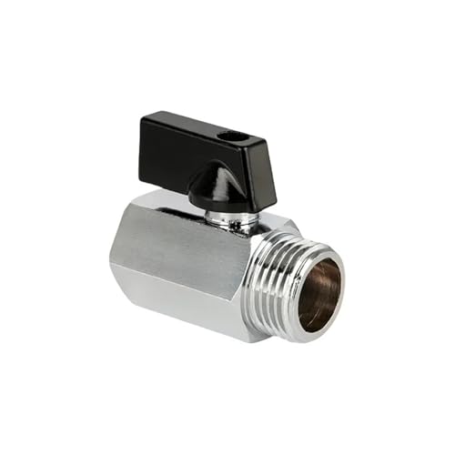Messing Mini-Kugelhahn Luftkompressor Wasser Gas Öl Absperrventil 1/8" 1/4" 3/8" 1/2" BSP Gewinde männlich zu weiblich(MINI Male To Female,1/4") von QZROPXOH