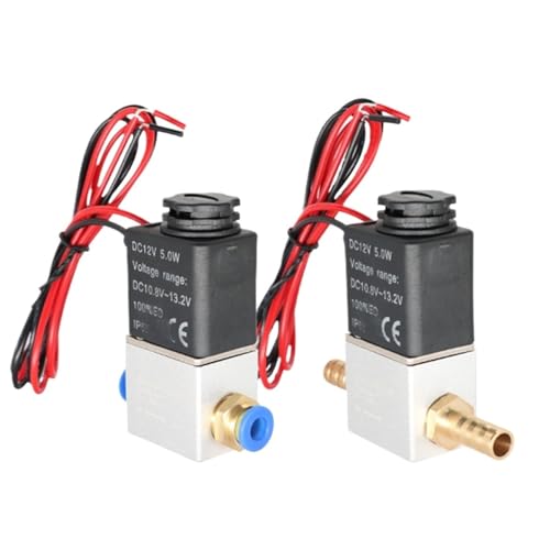 Normalerweise geschlossenes 1/4-Zoll-Magnetventil DC 12 V 24 AC 110 220 pneumatische Positionsspule, Legierung intern(2V025-08 Wire,DC12) von QZROPXOH