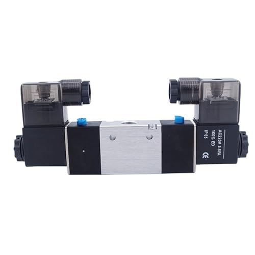 Pneumatisches Magnetventil 3V220-06 3V220-08 Anschluss 1/8" 1/4 Zoll 24V 12V DC 3/2-Wege-Steuerventil Doppelspule(3V220-06,220V) von QZROPXOH