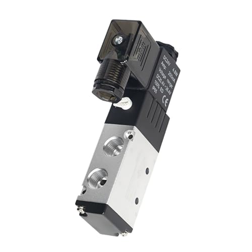 Pneumatisches elektrisches Magnetventil 4V210-08 5-Wege-2-Positions-Steuerluft-Gas-Magnetventil 12 V 24 220 4 mm-12 mm(PC 6mm Fittings,DC24V) von QZROPXOH