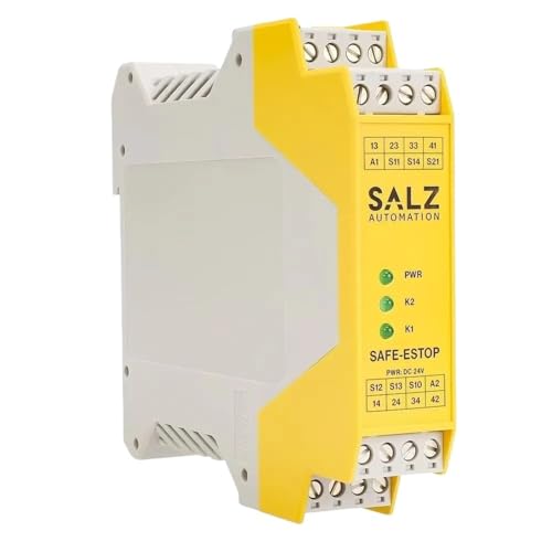 Sicherheitsrelais SALZ SAFE-ESTOP DC24V +/- 10% Langlebig 220V 3 Nichtverzögerte Sicherheitskontakte von QZROPXOH