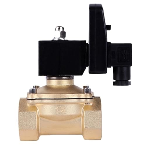 Wasser-Luft-Magnetventil mit Timer 220 V 110 24 Normalerweise geschlossen 3/8 1/2 3/4 1-1/4 1,5 2 Messing-Elektroventil(1",BSP_24VDC) von QZROPXOH