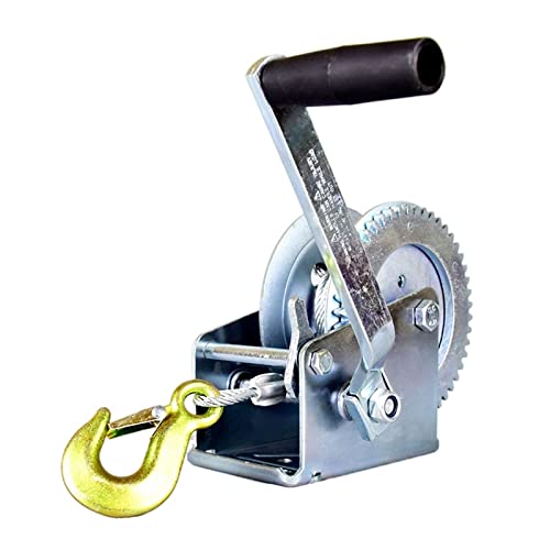 QZXCVH Winde Handwerkzeug Kurbelgetriebe Winde Boot LKW Auto Hand selbstsichernde manuelle Winde Handhebeschlinge 2000lbs-3000lbsx8/15/30m für Profis und Heimwerker(2500LBS,8M Wire Rope) von QZXCVH