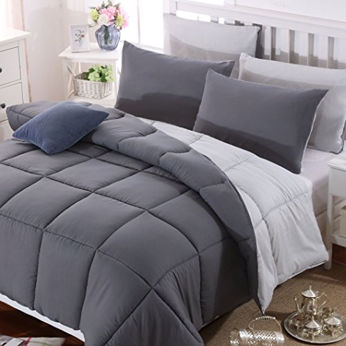 QZY Bettdecke 155x220cm - Quilted Steppbettdecke antiallergisch für Allergiker 100% Microfaser 4 Jahreszeiten Bettdecke Double Face Grau/Rauch Ganzjahresdecke QZY Bettdecke 155x220cm - Quilted Steppbettdecke antiallergisch für Allergiker 100% Microfaser 4 Jahreszeiten Bettdecke Double Face Grau/Rauch Ganzjahresdecke von QZY