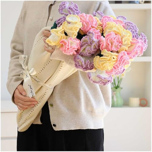 QZYGWCS Blumenstrauß Decke Weiche und Leichte Decke: Gehäkelter Blumenstrauß Handgemachte Decke Geschenke zum Muttertag Geburtstag Heimdekoration Handgewebte Blumenstraußdecke von QZYGWCS