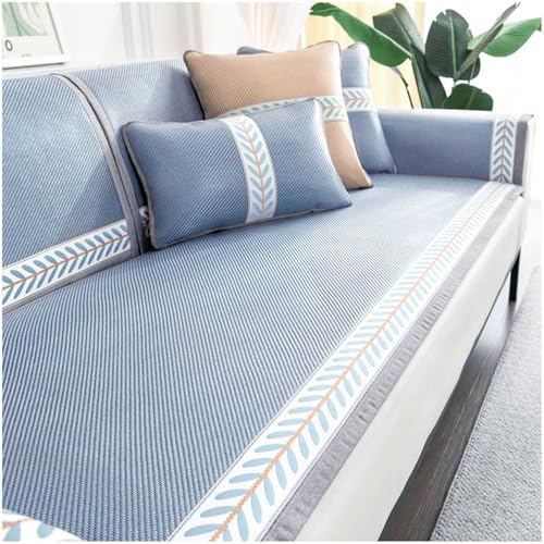 QZYGWCS Couch Cover Überzug Atmungsaktives Couch: Sommer Waschbar Cooles Sofaschoner Multi Size Sofa Sitzkissenbezug 1 2 3 4sitzer Sofa Cover für L Form Sofa Ecksofa von QZYGWCS