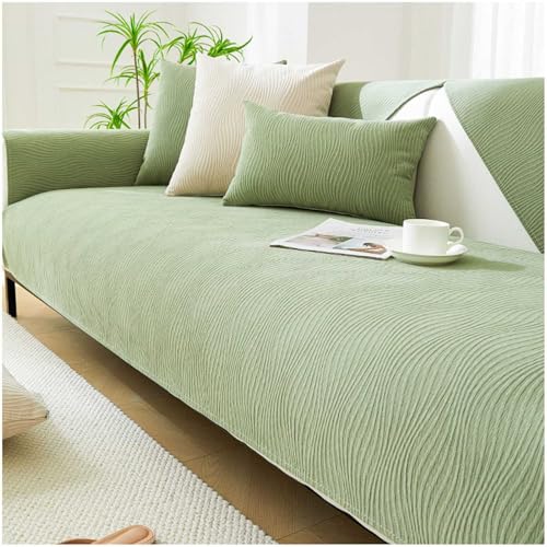 QZYGWCS Couch Überzug Weicher Chenille Vollton: Universelle rutschfeste Sofabezug Hund Katze Sofaschoner Antifouling für 1 2 3 4 Sitzer L Form U Form Sektionssofa Ecksofa von QZYGWCS