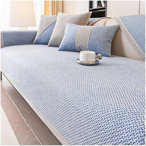 QZYGWCS Sofa Überzug Weiche rutschfest Sofabezug: Gewebter Sofabezug Aus Baumwolle und Leinen 1 2 3 4 Sitzer L Form Sofabezug Universelle Sofaschoner von QZYGWCS
