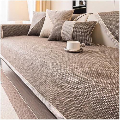 QZYGWCS Sofa Überzug Weiche rutschfest Sofabezug: Gewebter Sofabezug Aus Baumwolle und Leinen 1 2 3 4 Sitzer L Form Sofabezug Universelle Sofaschoner von QZYGWCS