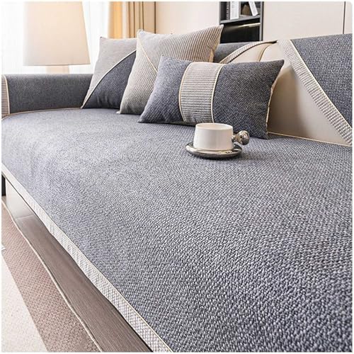 QZYGWCS Sofa Überzug Weiche rutschfest Sofabezug: Gewebter Sofabezug Aus Baumwolle und Leinen 1 2 3 4 Sitzer L Form Sofabezug Universelle Sofaschoner von QZYGWCS