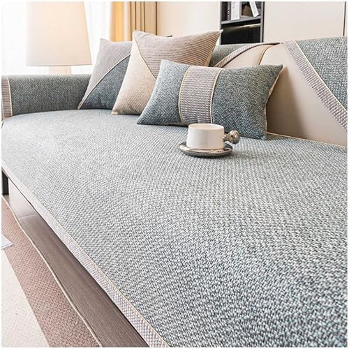 QZYGWCS Sofa Überzug Weiche rutschfest Sofabezug: Gewebter Sofabezug Aus Baumwolle und Leinen 1 2 3 4 Sitzer L Form Sofabezug Universelle Sofaschoner von QZYGWCS