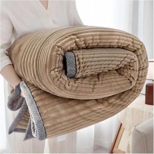 Überwurfdecke Super Weich GemüTlich Warm FlauSchig Flauschig Kaninchenfell Decke für Bett Sofa Solide Wendbar Lange und Flauschige Haardecke Geeignet für Herbst und Winter (Braun, 200 x 230 cm) von QZYGWCS