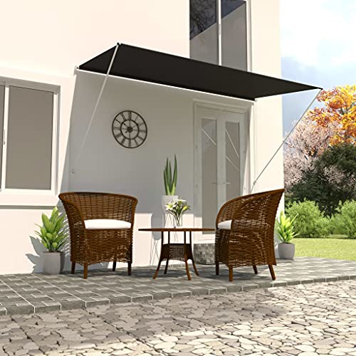 Garten Markise Terrassenmarkise Balkonmarkise Einziehbare Markise 350×150 cm Anthrazit für Terrasse von QZZCED