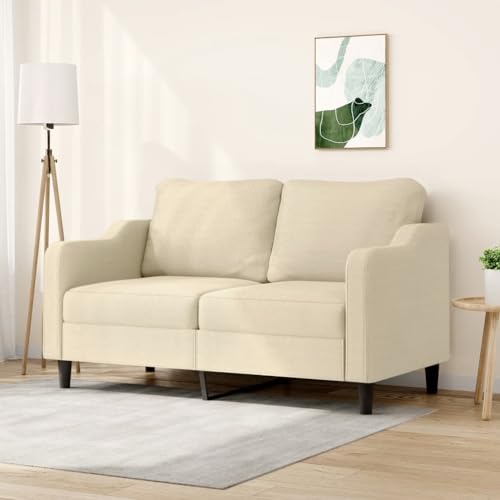QZZCED 2-Sitzer-Sofa Creme Schlafzimmersofas Multifunktionales Sofa für Wohnzimmer 140 cm Stoff von QZZCED