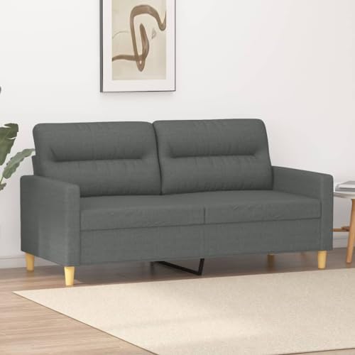 QZZCED 2-Sitzer-Sofa Dunkelgrau Bürosofas Multifunktionales Sofa für Büro 140 cm Stoff von QZZCED