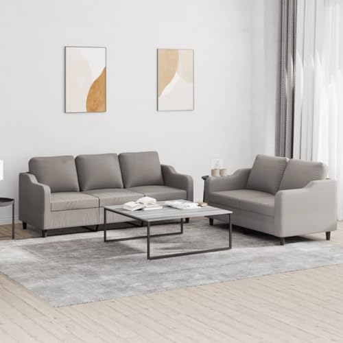 QZZCED 2-TLG. Sofagarnitur mit Kissen Taupe Stoff Schlafzimmersofas Multifunktionales Sofa für zweites Schlafzimmer QZZCED 2-TLG. Sofagarnitur mit Kissen Taupe Stoff Schlafzimmersofas Multifunktionales Sofa für zweites Schlafzimmer von QZZCED