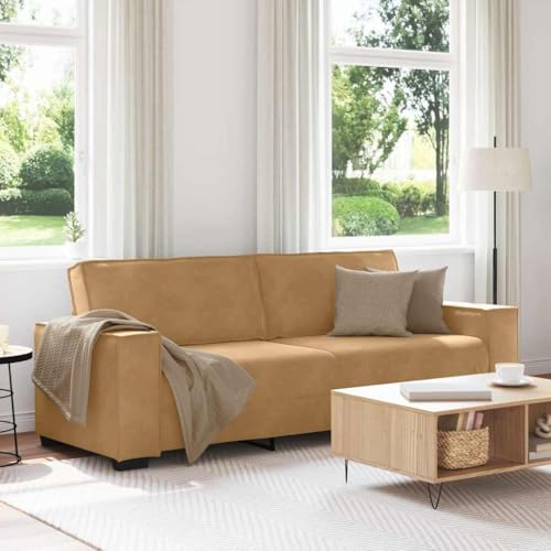 QZZCED 3-Sitzer-Sofa Braun Schlafzimmersofas Wohnzimmersofas für Gästehaus 180 cm Samt QZZCED 3-Sitzer-Sofa Braun Schlafzimmersofas Wohnzimmersofas für Gästehaus 180 cm Samt von QZZCED