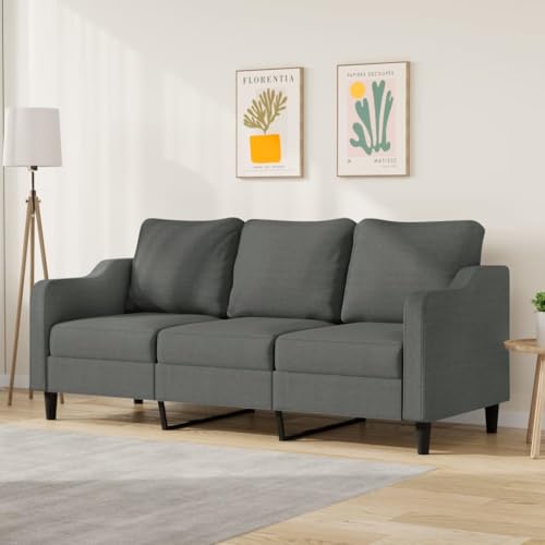 QZZCED 3-Sitzer-Sofa Dunkelgrau Wohnzimmersofa Bürosofas für Wohnzimmer 180 cm Stoff von QZZCED