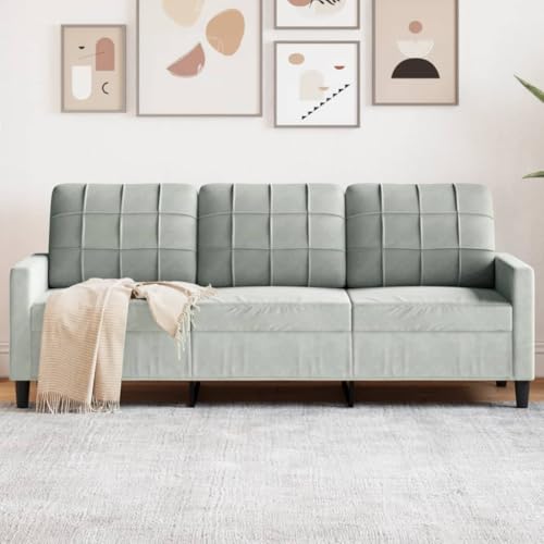 QZZCED 3-Sitzer-Sofa Hellgrau Wohnzimmersofa Multifunktionales Sofa für zweites Schlafzimmer 180 cm Samt QZZCED 3-Sitzer-Sofa Hellgrau Wohnzimmersofa Multifunktionales Sofa für zweites Schlafzimmer 180 cm Samt von QZZCED