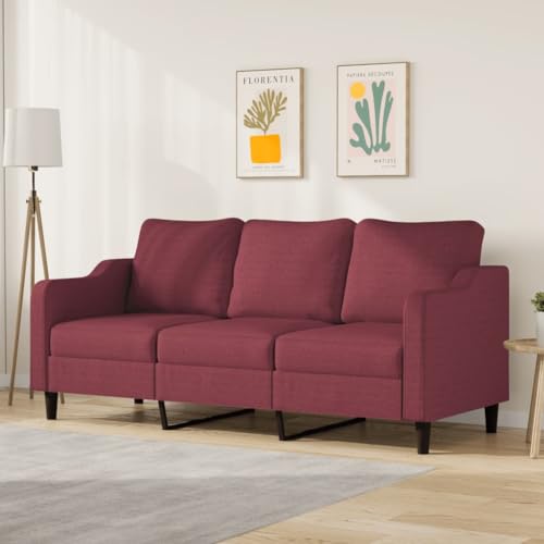 QZZCED 3-Sitzer-Sofa Weinrot Wohnzimmersofa Wohnzimmersofas für Büro 180 cm Stoff QZZCED 3-Sitzer-Sofa Weinrot Wohnzimmersofa Wohnzimmersofas für Büro 180 cm Stoff von QZZCED