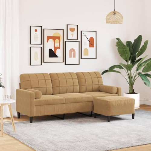 QZZCED 3-Sitzer-Sofa mit Hocker Braun Multifunktionales Sofa Wohnzimmersofas für Schlafzimmer 180 cm Samt QZZCED 3-Sitzer-Sofa mit Hocker Braun Multifunktionales Sofa Wohnzimmersofas für Schlafzimmer 180 cm Samt von QZZCED