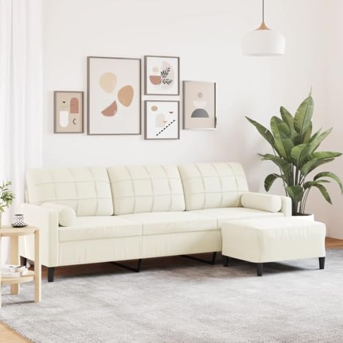 QZZCED 3-Sitzer-Sofa mit Hocker Creme Multifunktionales Sofa Bürosofas für zweites Schlafzimmer 210 cm Samt QZZCED 3-Sitzer-Sofa mit Hocker Creme Multifunktionales Sofa Bürosofas für zweites Schlafzimmer 210 cm Samt von QZZCED