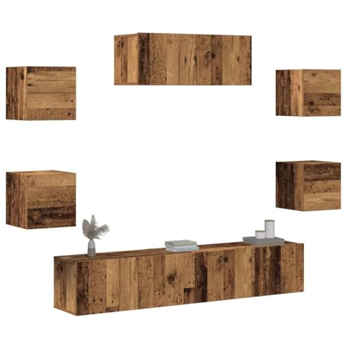 QZZCED 5-teiliges TV-Schrank-Set Wandmontage aus altem Holz TV Möbel Fernsehtisch für Büro Arbeitszimmer QZZCED 5-teiliges TV-Schrank-Set Wandmontage aus altem Holz TV Möbel Fernsehtisch für Büro Arbeitszimmer von QZZCED