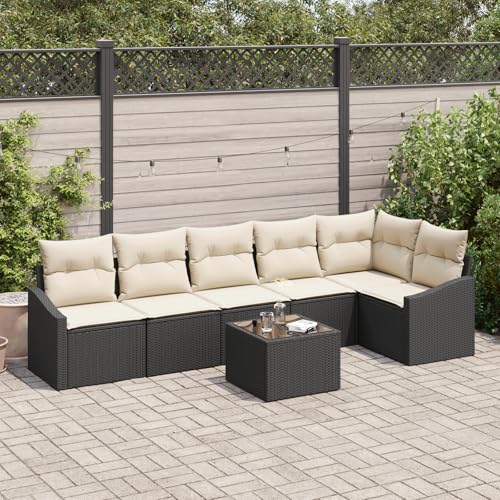 QZZCED 6-TLG. Garten-Essgruppe mit Kissen Braun Poly Rattan Outdoor Sofa Set Balkon Sofa Set für Gärten QZZCED 6-TLG. Garten-Essgruppe mit Kissen Braun Poly Rattan Outdoor Sofa Set Balkon Sofa Set für Gärten von QZZCED