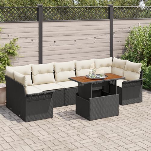 QZZCED 8-TLG. Garten-Sofagarnitur mit Kissen Schwarz Poly Rattan Terrassenmöbel Set Outdoor Sofa Set für Gärten QZZCED 8-TLG. Garten-Sofagarnitur mit Kissen Schwarz Poly Rattan Terrassenmöbel Set Outdoor Sofa Set für Gärten von QZZCED