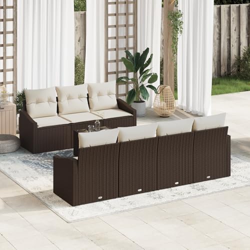 QZZCED 8-teiliges Garten-Sofa-Set mit Kissen Braun Poly-Rattan Gartenmöbel Set Terrassensofa Set für Gärten QZZCED 8-teiliges Garten-Sofa-Set mit Kissen Braun Poly-Rattan Gartenmöbel Set Terrassensofa Set für Gärten von QZZCED
