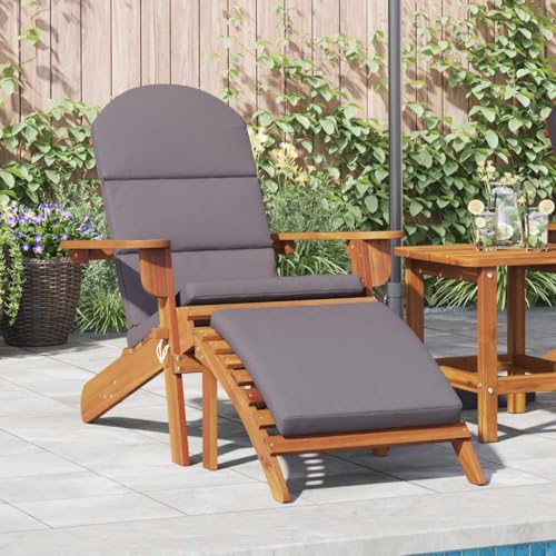 QZZCED Adirondack-Gartenstuhl mit Fußstütze Massivholz Akazie Freizeitstühle Sitzmöbel für Draußen für Innenhöfe von QZZCED