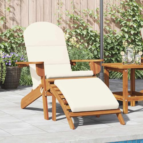 QZZCED Adirondack-Gartenstuhl mit Fußstütze Massivholz Akazie Terrassenmöbel Terrassenstühle für Terrassen von QZZCED