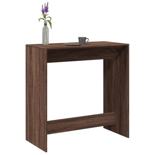 QZZCED Bartisch Braun Eichen-Optik Küchentisch Familien Esstisch für Küche 102x50x103,5 cm Holzwerkstoff von QZZCED