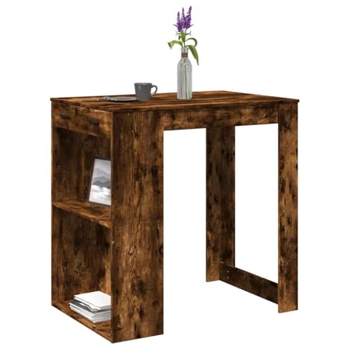 QZZCED Bartisch Räuchereiche Küchentisch Familien Esstisch für Wohnzimmer 102x70x103,5 cm Holzwerkstoff QZZCED Bartisch Räuchereiche Küchentisch Familien Esstisch für Wohnzimmer 102x70x103,5 cm Holzwerkstoff von QZZCED