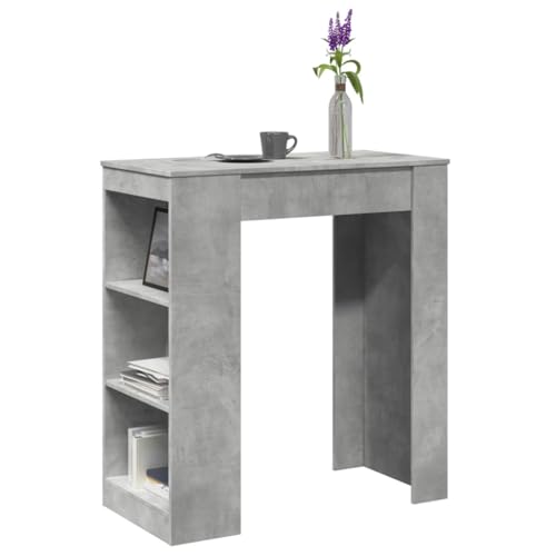 QZZCED Bartisch mit Regal Betongrau Esszimmermöbel Tafel für Wohnzimmer 95x47x103,5 cm Holzwerkstoff QZZCED Bartisch mit Regal Betongrau Esszimmermöbel Tafel für Wohnzimmer 95x47x103,5 cm Holzwerkstoff von QZZCED